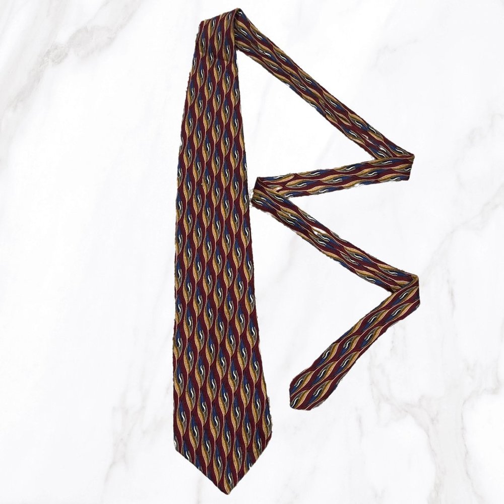 Oscar de la‎ Renta Men's Abstract Print 100% Silk Tie, OS